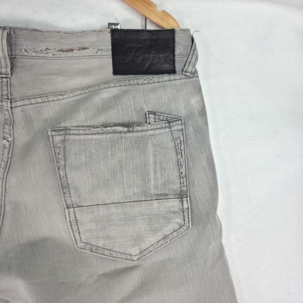 PRPS Le Sabre Jeans Mens 36 Light Grey Distressed Destroyed Slim Tapered Denim - Picture 12 of 14